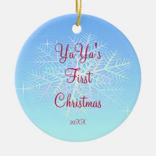 Rond En Céramique Premier ornement flocon de neige de Noël de YaYa