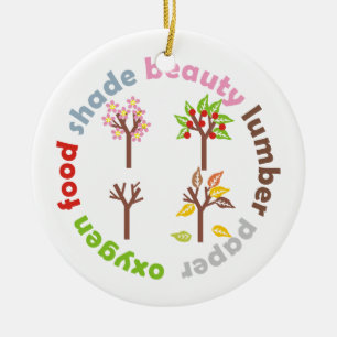 Rond En Céramique Six raisons de Plante d'un arbre ornement personna