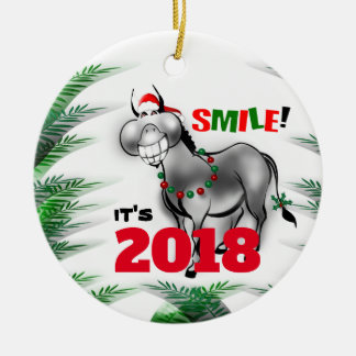 Rond En Céramique Sourire c'est ornement de sourire de l'âne 2018