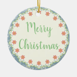 Rond En Céramique Style Country Joyeux Arbre de Noël / Ornement cade