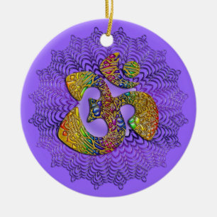 Rond En Céramique Symbole OM universel/AUM - ornement