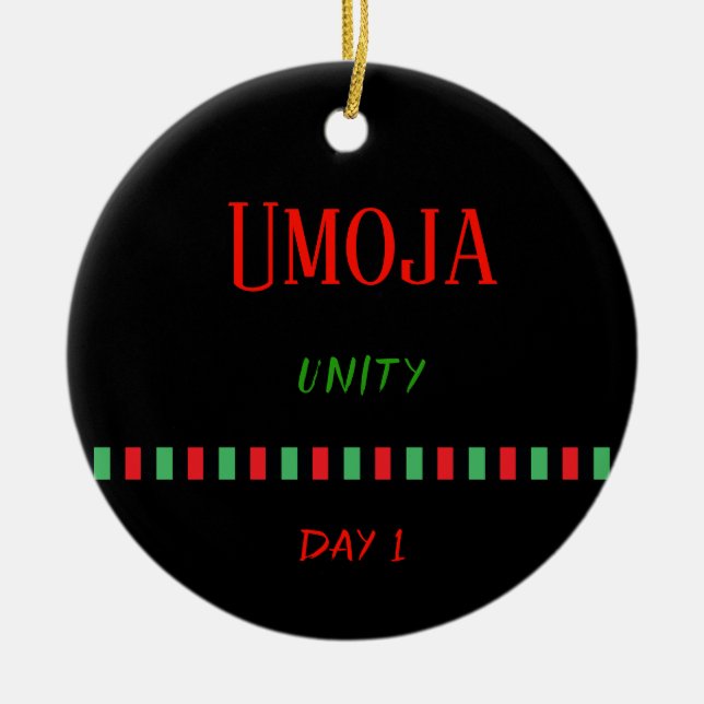 Rond En Céramique Umoja - Jour 1 de Kwanzaa| Ornement (Devant)