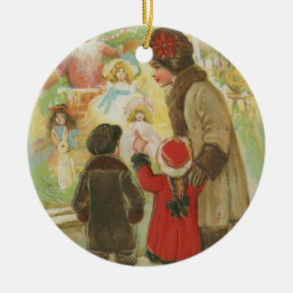 Rond En Céramique Un ornement démodé de cru de Noël