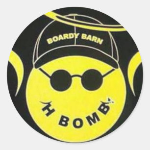 Rond En mémoire de H Bomb Boardy Barn Sticker
