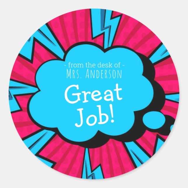 Rond Encouragement Sticker Enseignants Nom (Devant)