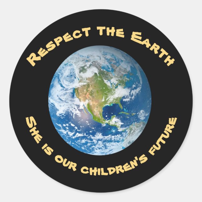 Rond Enfants Respect futur Planet Earth Sticker (Devant)