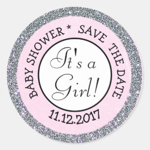 Rond Enregistrer la date, c'est un Sticker Baby shower 