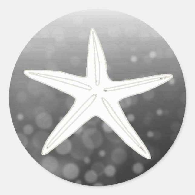 Rond Enregistrer la date Sticker Mariage Black Starfish (Devant)