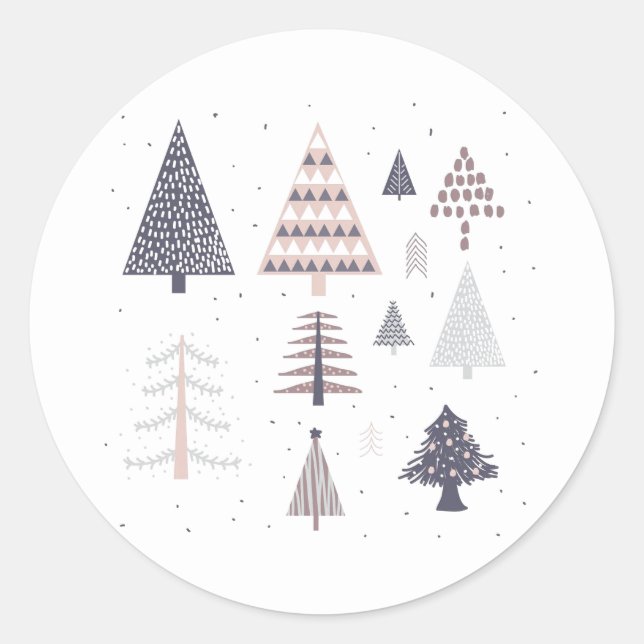 ROND ENVELOPE SEAL STICKER : ARBRES DE NOËL (Devant)