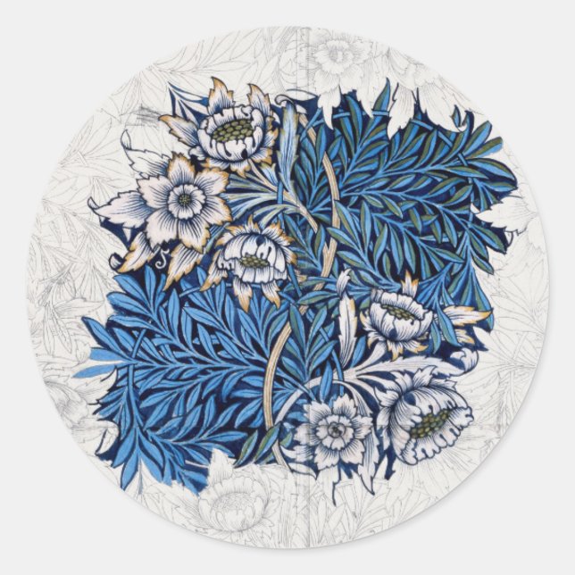 ROND ENVELOPE SEAL STICKER : WILLIAM MORRIS (Devant)
