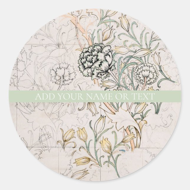 ROND ENVELOPE SEAL STICKER : WILLIAM MORRIS : DESSIN (Devant)