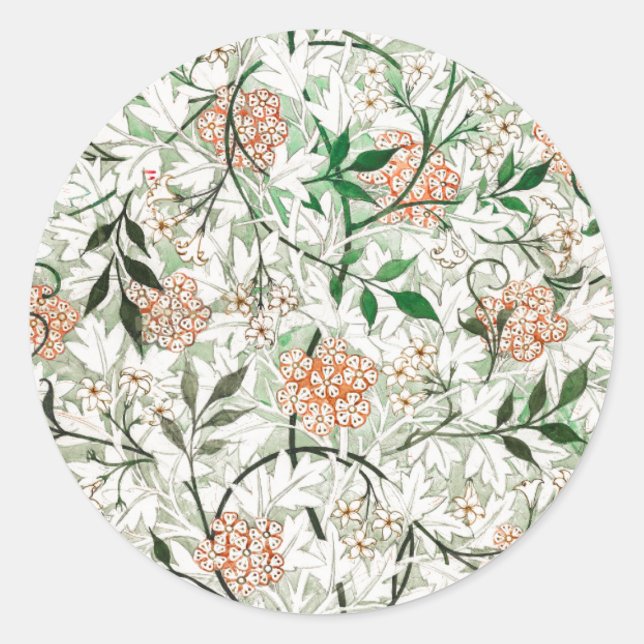 ROND ENVELOPE SEAL STICKER : WILLIAM MORRIS : JASMINE (Devant)