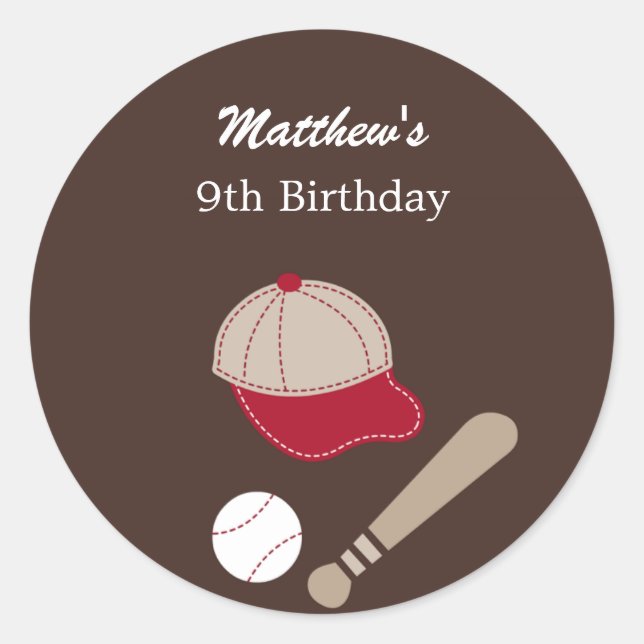 Rond Enveloppe de baseball Favoriser Sticker ou Envelop (Devant)