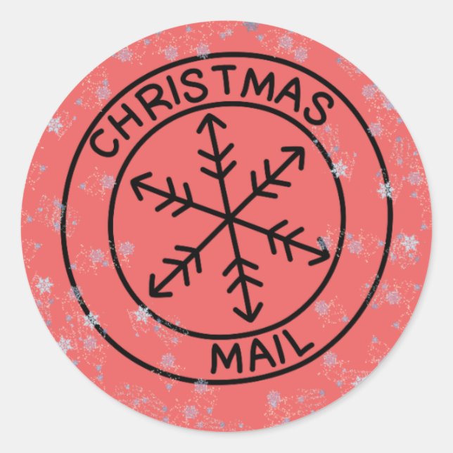 Rond Enveloppe de messagerie de Noël Sticker (Devant)