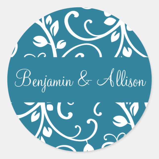 Rond Enveloppe florale personnalisée Sticker (Devant)