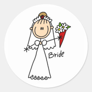 Rond Épouse Jetant Le Sticker Bouquet