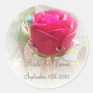 Rond Épouse Rosebud Rose Et Sticker Groom