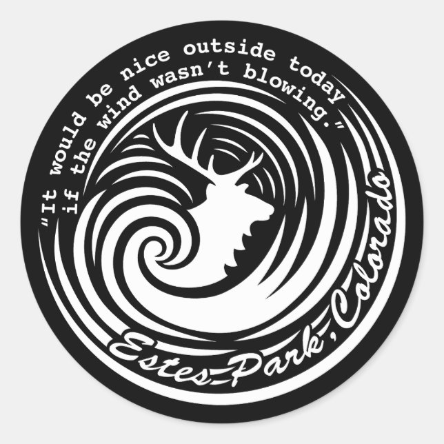 Rond Estes wind black sticker (Devant)
