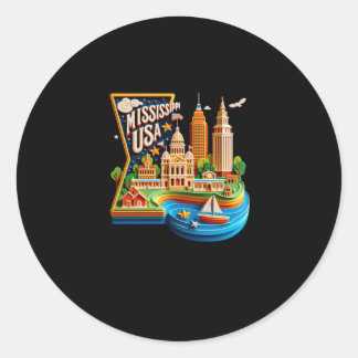 Rond État Du Mississippi En Sticker Américain