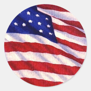 Rond États-Unis - Sticker d'art flic drapeau américain
