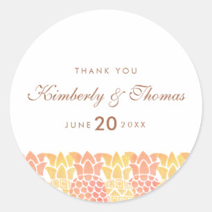 Rond Été frais Ananas Mariage Favor Sticker