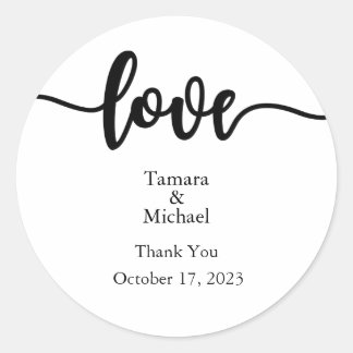 Rond Étiquette, Script, Love Classic Round Sticker