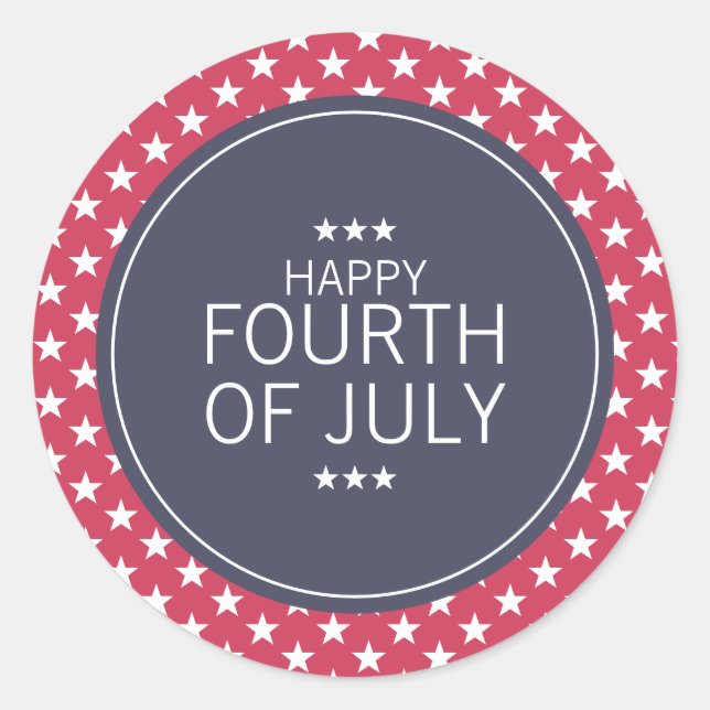 Rond Étoiles 4 juillet Sticker du Jour de l'Indépendanc (Devant)