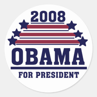 Rond Étoiles et rayures Sticker Obama