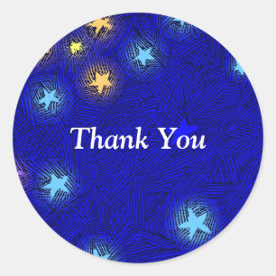 Rond Étoiles vintages Etching Merci Sticker