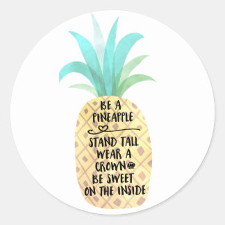 Rond Être Un Sticker À Citation Haut Poignée D'Ananas