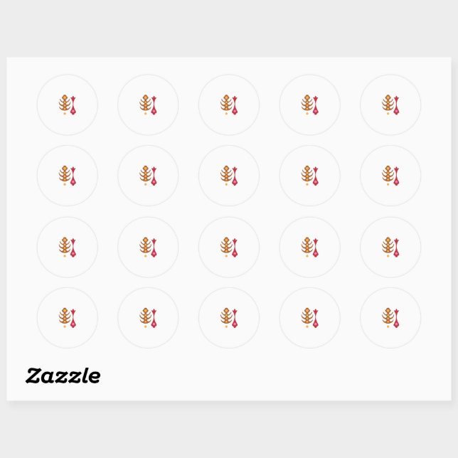 Rond excellent orange rouge, cliparts rose Sticker (Feuille)