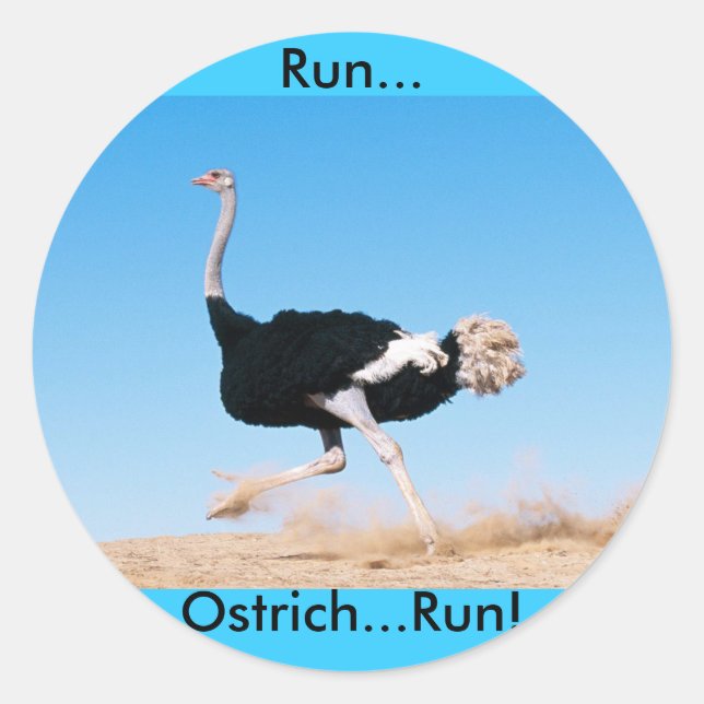 Rond Exécuter Ostrich Run Sticker (Devant)