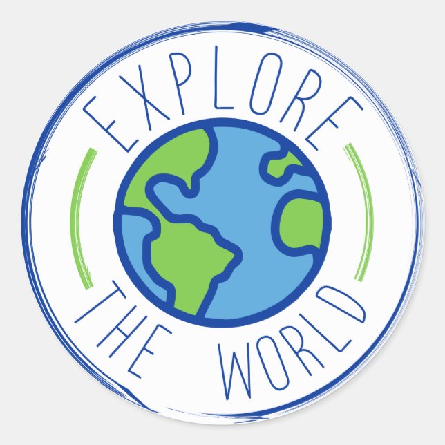 Rond explore the world travel sticker (Devant)