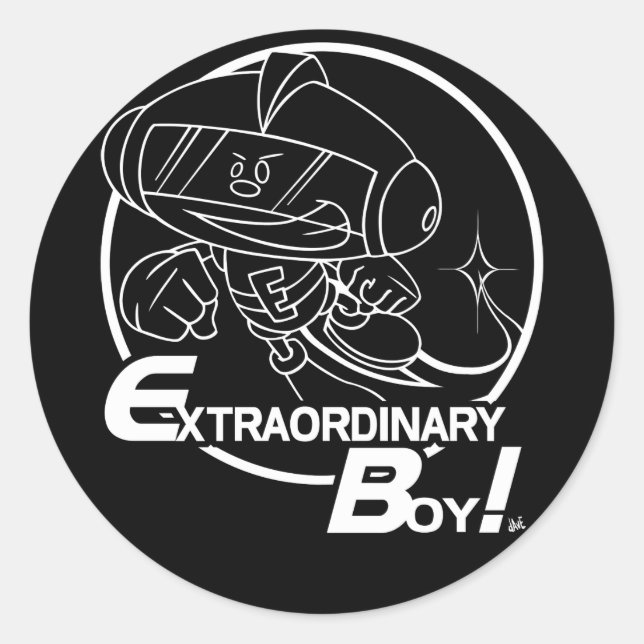 Rond Extraordinaire Garçon ! Sticker foncé (Devant)