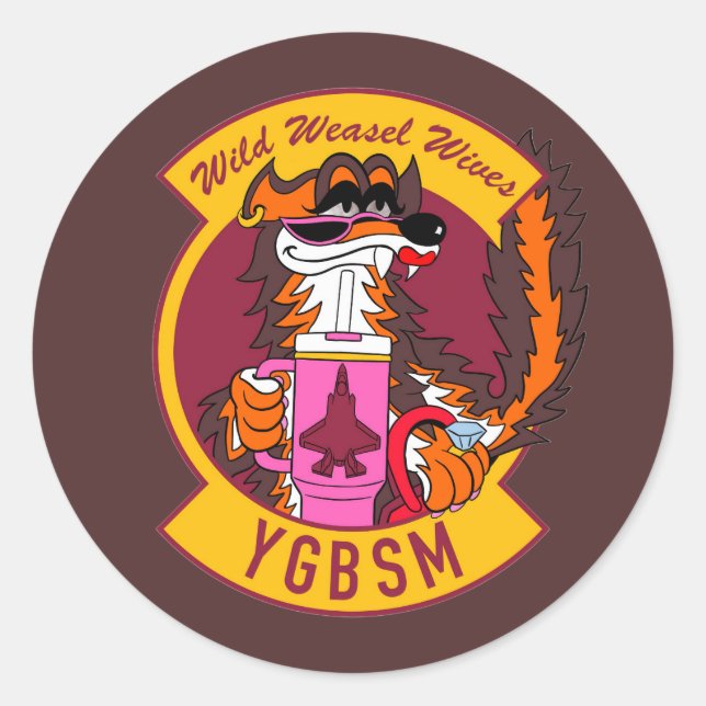 Rond F35 Wild Weasel Wives Sticker (Devant)