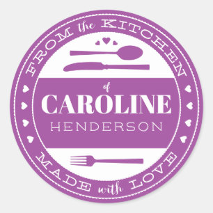 Rond Fabriqué Avec Amour Alimentation Sticker Cadeau vi