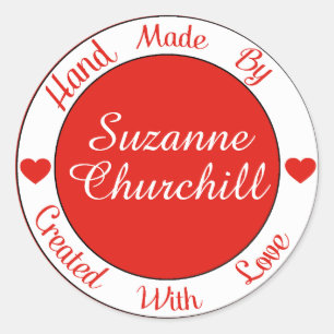 Rond Fabriqué avec amour - Made made By - Sticker - SRF