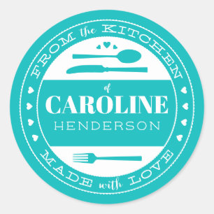 Rond Fabriqué avec l'amour Alimentation Sticker cadeau