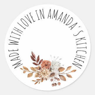 Rond Fabriqué Avec Un Sticker Arrondi Floral Classique