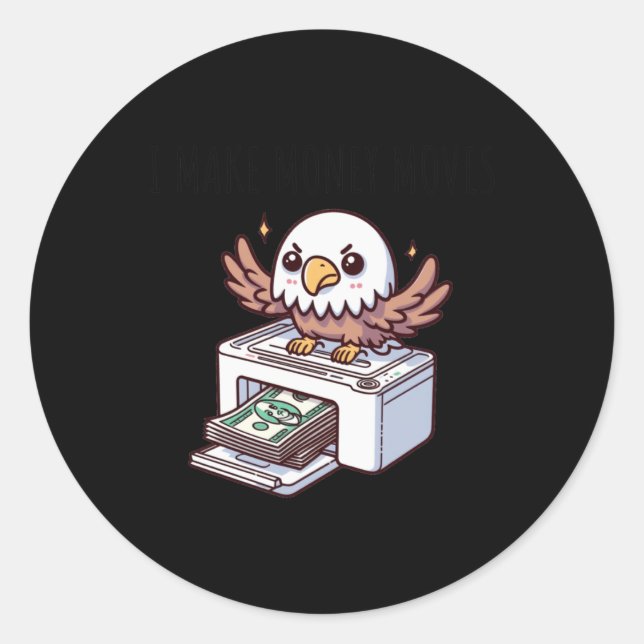 Rond Faire de l'argent déplace Sticker Aigle (Devant)