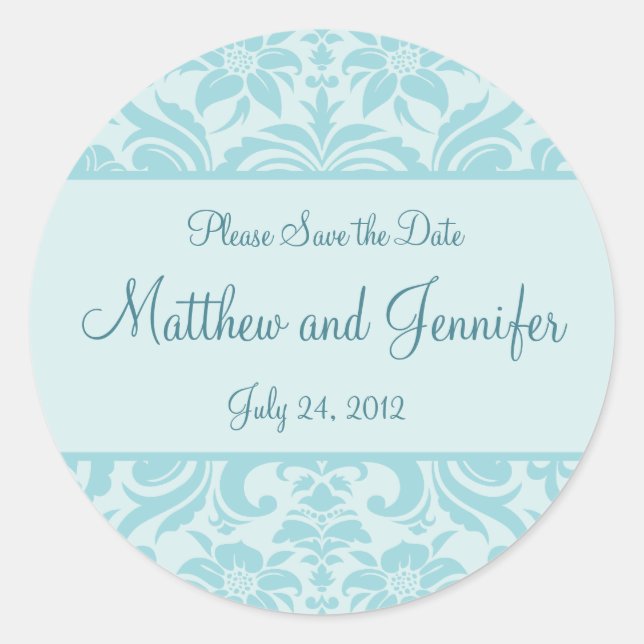 Rond Faire-part mariage Enregistrer le sticker de date (Devant)