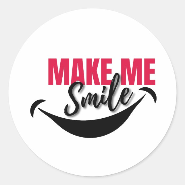 Rond Faites-moi sourire Sticker Classic Round (Devant)