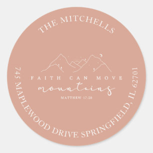 Rond Faith Can Move Mountains Custom Address Sticker