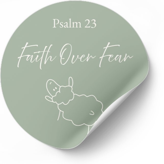 Rond Faith Over Fear Psalm 23 Christian Sticker (Créateur téléchargé)