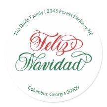Feliz Navidad Return Address Sticker 