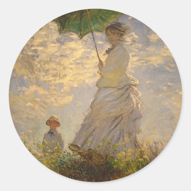 Rond Femme avec un parasol, 1875 Sticker (Devant)