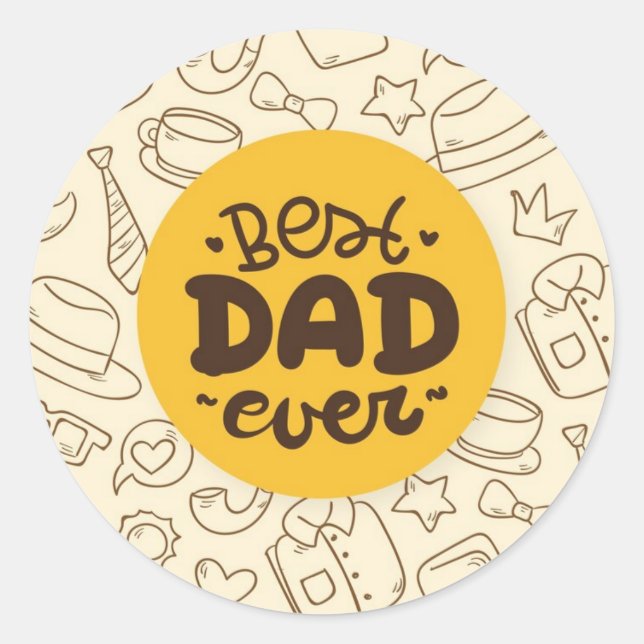 Rond FÊTE DES PÈRES Sticker CADEAU (Devant)