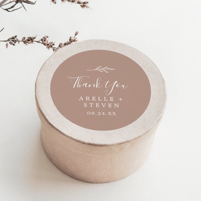Rond Feuille minimale | Sticker Faveur Merci neutre (Créateur téléchargé)