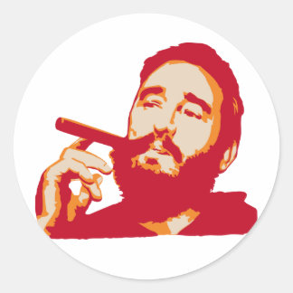 Rond Fidel Castro avec Sticker Portrait Cigar