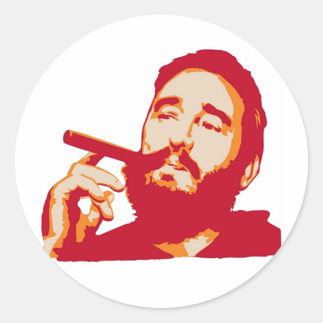 Rond Fidel Castro avec Sticker Portrait Cigar (Devant)